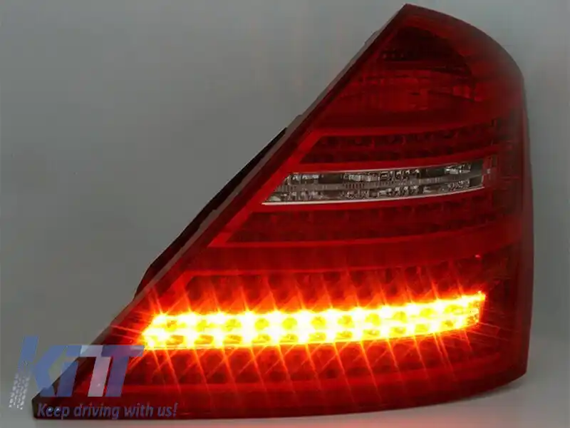 Stopuri LED de tuning potrivite pentru Mercedes S-Class W221 2006-2009 cu semnalizator alb-image-6144355