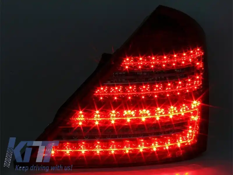 Stopuri LED de tuning potrivite pentru Mercedes S-Class W221 2006-2009 cu semnalizator alb-image-6256794