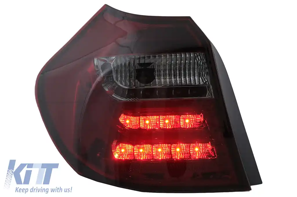 Stopuri LED Light Bar compatibil cu BMW Seria 1 E81 E87 (2004-08.2007) Rosu Fumuriu-image-6100445