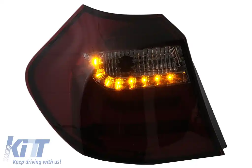 Stopuri LED Light Bar compatibil cu BMW Seria 1 E81 E87 (2004-08.2007) Rosu Fumuriu-image-6100449