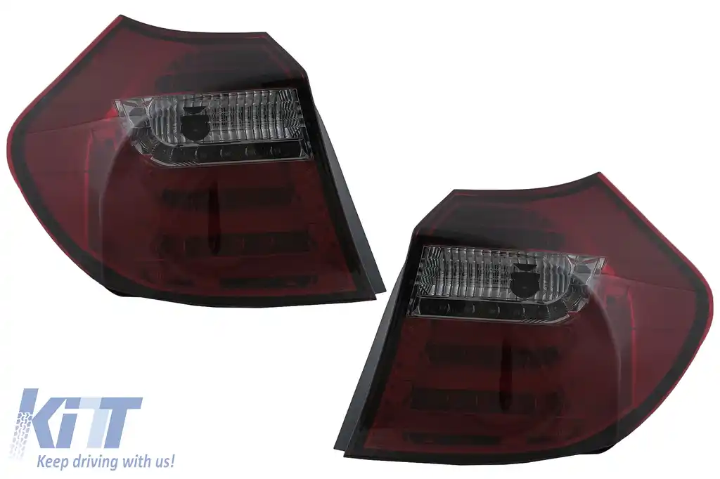 Stopuri LED Light Bar compatibil cu BMW Seria 1 E81 E87 (2004-08.2007) Rosu Fumuriu-image-6100453