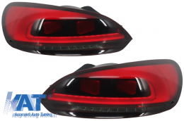 Stopuri LED Light Bar compatibil cu VW Scirocco III (2008-04.2014) Rosu Fumuriu-image-55793