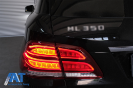 Stopuri LED LightBar compatibil cu Mercedes M-Class W166 (2012-2015) Rosu Clar LHD-image-6085982