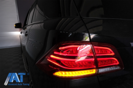 Stopuri LED LightBar compatibil cu Mercedes M-Class W166 (2012-2015) Rosu Clar LHD-image-6085989