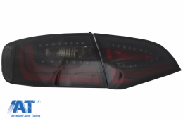 Stopuri LED Litec compatibil cu AUDI A4 B8 Avant (2008-2011) Negru/Fumuriu Semnal Dinamic Secvential-image-6045746