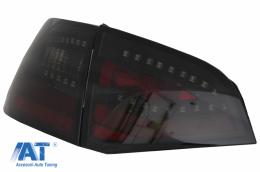 Stopuri LED Litec compatibil cu AUDI A4 B8 Avant (2008-2011) Negru/Fumuriu Semnal Dinamic Secvential-image-6045748