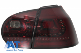 Stopuri LED LITEC compatibil cu VW Golf 5 V (2004-2009) Rosu/Fumuriu Semnal Dinamic Secvential-image-6045761