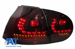 Stopuri LED LITEC compatibil cu VW Golf 5 V (2004-2009) Rosu/Fumuriu Semnal Dinamic Secvential-image-6045765