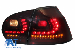 Stopuri LED LITEC compatibil cu VW Golf 5 V (2004-2009) Rosu/Fumuriu Semnal Dinamic Secvential-image-6045766