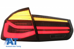 Stopuri LED M Look Black Line compatibil cu BMW Seria 3 F30 (2011-2019) LCI Design cu Semnal Dinamic Secvential-image-6024720