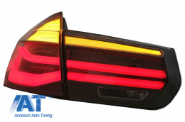 Stopuri LED M Look Black Line compatibil cu BMW Seria 3 F30 (2011-2019) LCI Design cu Semnal Dinamic Secvential-image-6024723