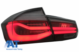 Stopuri LED M Look Black Line compatibil cu BMW Seria 3 F30 (2011-2019) LCI Design cu Semnal Dinamic Secvential-image-6024728