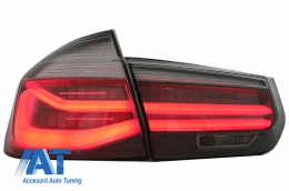 Stopuri LED M Look Black Line compatibil cu BMW Seria 3 F30 (2011-2019) LCI Design cu Semnal Dinamic Secvential si Indicator Dinamic Full LED pentru Oglinda Osram-image-6065010