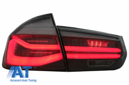 Stopuri LED M Look Black Line compatibil cu BMW Seria 3 F30 (2011-2019) LCI Design cu Semnal Dinamic Secvential si Indicator Dinamic Full LED pentru Oglinda Osram-image-6065012