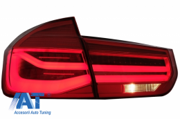 Stopuri LED M Look Red Clear Line compatibil cu BMW Seria 3 F30 (2011-2019) LCI Design cu Semnal Dinamic Secvential si Indicator Dinamic Full LED pentru Oglinda Osram-image-6065066