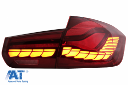 Stopuri OLED compatibil cu BMW Seria 3 F30 (2011-2019) F35 F80 Rosu Clar M4 Design cu Semnal Dinamic Secvential-image-6084391