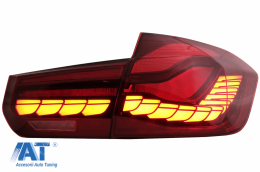 Stopuri OLED compatibil cu BMW Seria 3 F30 (2011-2019) F35 F80 Rosu Clar M4 Design cu Semnal Dinamic Secvential-image-6084399
