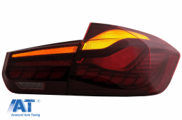 Stopuri OLED compatibil cu BMW Seria 3 F30 (2011-2019) F35 F80 Rosu Clar M4 Design cu Semnal Dinamic Secvential-image-6084402