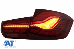 Stopuri OLED compatibil cu BMW Seria 3 F30 (2011-2019) F35 F80 Rosu Clar M4 Design cu Semnal Dinamic Secvential-image-6084406