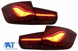 Stopuri OLED compatibil cu BMW Seria 3 F30 (2011-2019) F35 F80 Rosu Clar M4 Design cu Semnal Dinamic Secvential-image-6084407