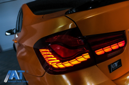 Stopuri OLED compatibil cu BMW Seria 3 F30 (2011-2019) F35 F80 Rosu Clar M4 Design cu Semnal Dinamic Secvential-image-6084669