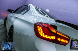 Stopuri OLED compatibil cu BMW Seria 3 F30 (2011-2019) F35 F80 Rosu Clar M4 Design cu Semnal Dinamic Secvential-image-6089133