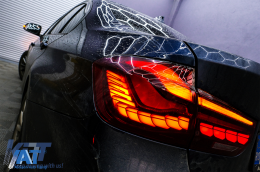 Stopuri OLED compatibil cu BMW Seria 3 F30 (2011-2019) F35 F80 Rosu Clar M4 Design cu Semnal Dinamic Secvential-image-6089454