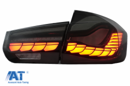Stopuri OLED compatibil cu BMW Seria 3 F30 (2011-2019) F35 F80 Rosu Fumuriu M4 Design cu Semnal Dinamic Secvential-image-6082784