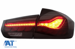 Stopuri OLED compatibil cu BMW Seria 3 F30 (2011-2019) F35 F80 Rosu Fumuriu M4 Design cu Semnal Dinamic Secvential-image-6082789