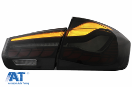 Stopuri OLED compatibil cu BMW Seria 3 F30 (2011-2019) F35 F80 Rosu Fumuriu M4 Design cu Semnal Dinamic Secvential-image-6082791