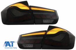 Stopuri OLED compatibil cu BMW Seria 3 F30 (2011-2019) F35 F80 Rosu Fumuriu M4 Design cu Semnal Dinamic Secvential-image-6082792
