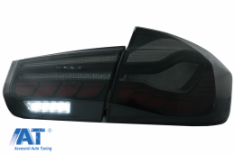Stopuri OLED compatibil cu BMW Seria 3 F30 (2011-2019) F35 F80 Rosu Fumuriu M4 Design cu Semnal Dinamic Secvential-image-6082795