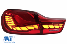 Stopuri OLED compatibil cu BMW Seria 4 F32 F33 F36 M4 F82 F83 (2013-03.2019) Rosu Clar cu Semnal Dinamic Secvential-image-6086302