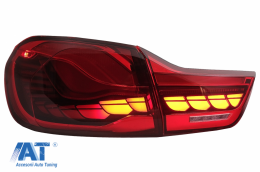 Stopuri OLED compatibil cu BMW Seria 4 F32 F33 F36 M4 F82 F83 (2013-03.2019) Rosu Clar cu Semnal Dinamic Secvential-image-6086304