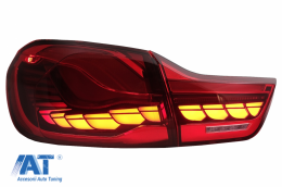 Stopuri OLED compatibil cu BMW Seria 4 F32 F33 F36 M4 F82 F83 (2013-03.2019) Rosu Clar cu Semnal Dinamic Secvential-image-6086305