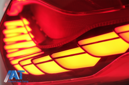 Stopuri OLED compatibil cu BMW Seria 4 F32 F33 F36 M4 F82 F83 (2013-03.2019) Rosu Clar cu Semnal Dinamic Secvential-image-6086306