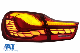 Stopuri OLED compatibil cu BMW Seria 4 F32 F33 F36 M4 F82 F83 (2013-03.2019) Rosu Clar cu Semnal Dinamic Secvential-image-6086308