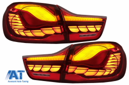 Stopuri OLED compatibil cu BMW Seria 4 F32 F33 F36 M4 F82 F83 (2013-03.2019) Rosu Clar cu Semnal Dinamic Secvential-image-6086309