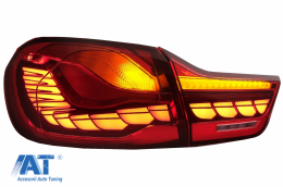 Stopuri OLED compatibil cu BMW Seria 4 F32 F33 F36 M4 F82 F83 (2013-03.2019) Rosu Clar cu Semnal Dinamic Secvential-image-6086310