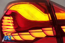 Stopuri OLED compatibil cu BMW Seria 4 F32 F33 F36 M4 F82 F83 (2013-03.2019) Rosu Clar cu Semnal Dinamic Secvential-image-6086311
