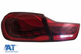 Stopuri OLED compatibil cu BMW Seria 4 F32 F33 F36 M4 F82 F83 (2013-03.2019) Rosu Clar cu Semnal Dinamic Secvential-image-6086314
