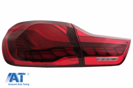Stopuri OLED compatibil cu BMW Seria 4 F32 F33 F36 M4 F82 F83 (2013-03.2019) Rosu Clar cu Semnal Dinamic Secvential-image-6086316