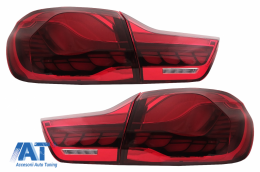 Stopuri OLED compatibil cu BMW Seria 4 F32 F33 F36 M4 F82 F83 (2013-03.2019) Rosu Clar cu Semnal Dinamic Secvential-image-6086317