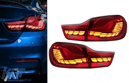 Stopuri OLED compatibil cu BMW Seria 4 F32 F33 F36 M4 F82 F83 (2013-03.2019) Rosu Clar cu Semnal Dinamic Secvential-image-6087814