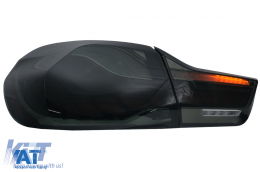 Stopuri OLED compatibil cu BMW Seria 4 F32 F33 F36 M4 F82 F83 (2013-03.2019) Rosu Fumuriu cu Semnal Dinamic Secvential-image-6088408