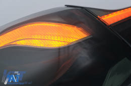 Stopuri OLED compatibil cu BMW Seria 4 F32 F33 F36 M4 F82 F83 (2013-03.2019) Rosu Fumuriu cu Semnal Dinamic Secvential-image-6088409