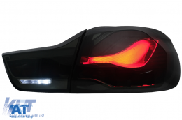 Stopuri OLED compatibil cu BMW Seria 4 F32 F33 F36 M4 F82 F83 (2013-03.2019) Rosu Fumuriu cu Semnal Dinamic Secvential-image-6088414