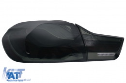 Stopuri OLED compatibil cu BMW Seria 4 F32 F33 F36 M4 F82 F83 (2013-03.2019) Rosu Fumuriu cu Semnal Dinamic Secvential-image-6088416