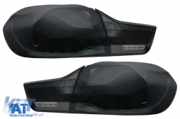 Stopuri OLED compatibil cu BMW Seria 4 F32 F33 F36 M4 F82 F83 (2013-03.2019) Rosu Fumuriu cu Semnal Dinamic Secvential-image-6088417