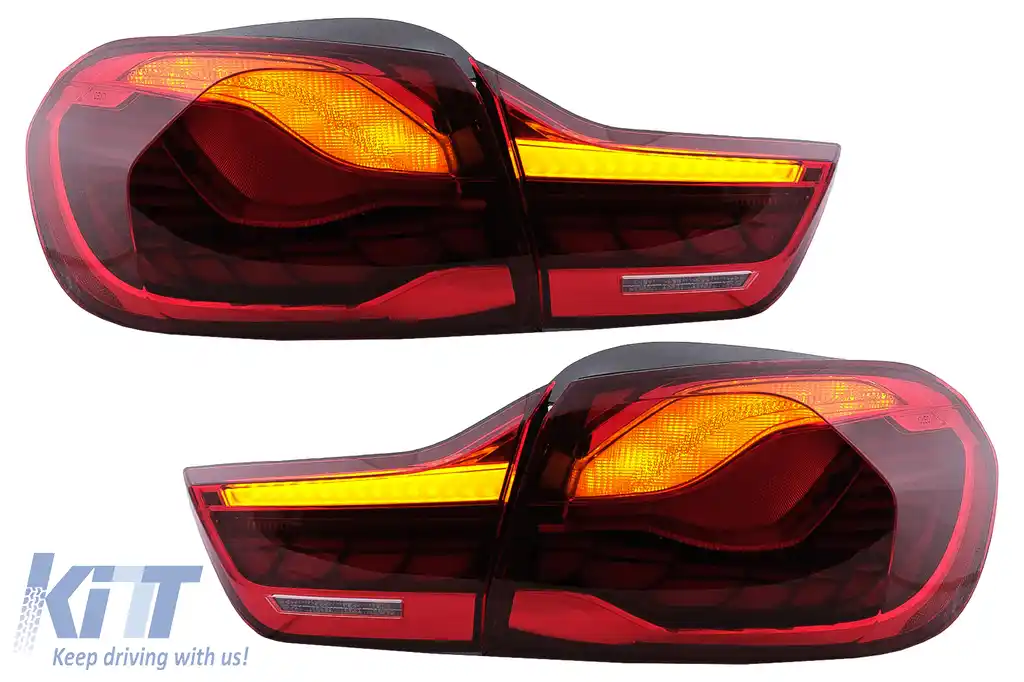 Stopuri OLED compatibil cu BMW Seria 4 F32 F33 F36 M4 F82 F83 (2013-03.2019) Rosu cu Semnal Dinamic Secvential-image-6097437
